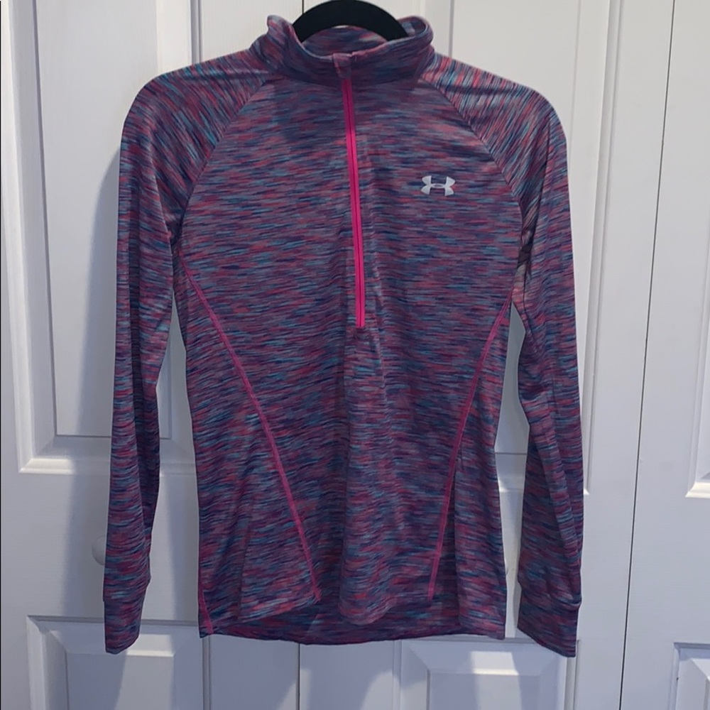 Pink and Blue Under Armour Half Zip